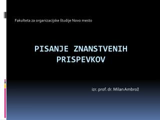 Pisanje znanstvenih prispevkov