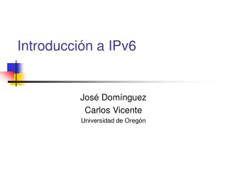 Introducción a IPv6