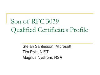 Son of RFC 3039 Qualified Certificates Profile