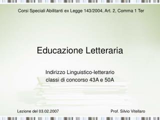 Educazione Letteraria