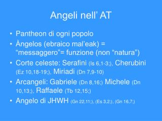 Angeli nell’ AT