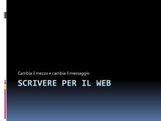 Scrivere per il web