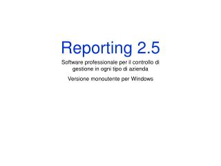 Reporting 2.5