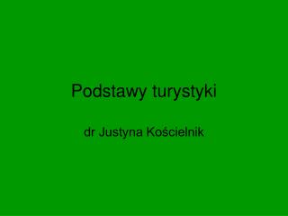 Podstawy turystyki