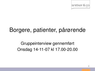 Borgere, patienter, pårørende