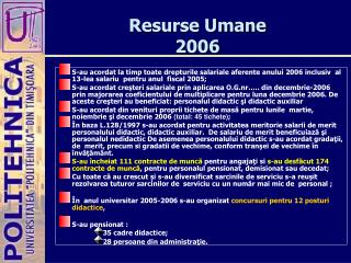Resurse Umane 2006