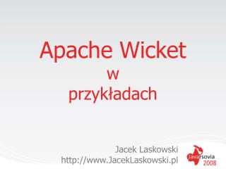 Apache Wicket w przykładach