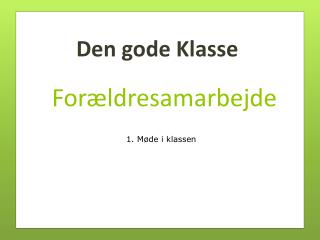 Forældresamarbejde