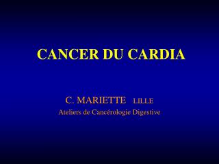 CANCER DU CARDIA