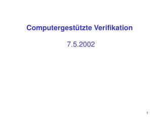 Computergest ützte Verifikation