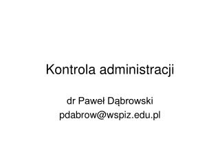 Kontrola administracji