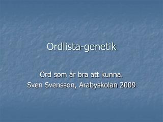 Ordlista-genetik