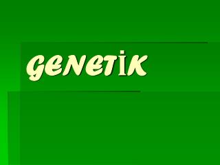 GENETİK