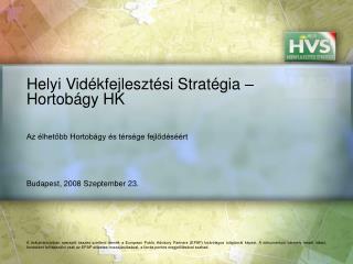 Helyi Vidékfejlesztési Stratégia – Hortobágy HK