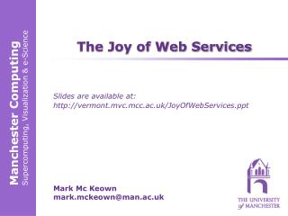 The Joy of Web Services