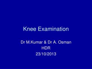 Knee Examination