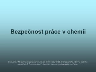 Bezpečnost práce v chemii