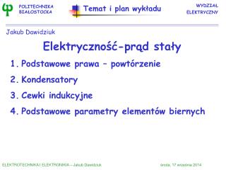 WYDZIAŁ ELEKTRYCZNY