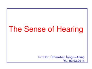 The Sense of Hearing