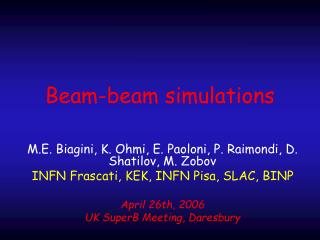 Beam-beam simulations