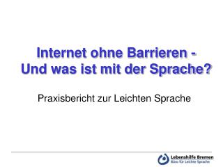 Internet ohne Barrieren - Und was ist mit der Sprache?