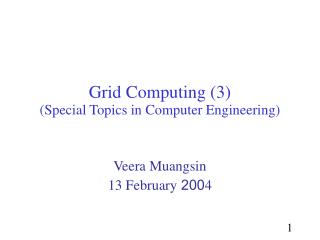 Grid Computing (3) (Special Topics in Computer Engineering)