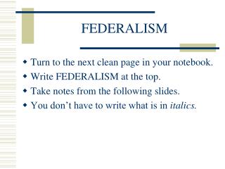 FEDERALISM