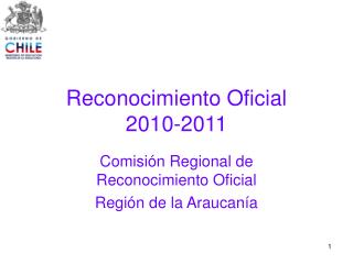 Reconocimiento Oficial 2010-2011