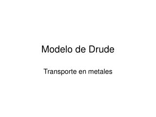 Modelo de Drude