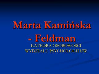 Marta Kamińska - Feldman