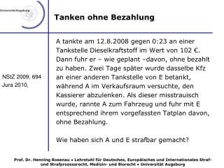 Tanken ohne Bezahlung