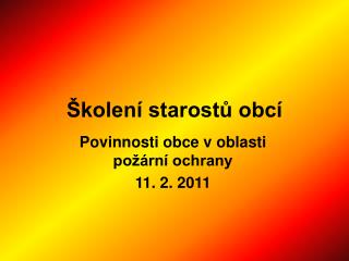 Školení starostů obcí