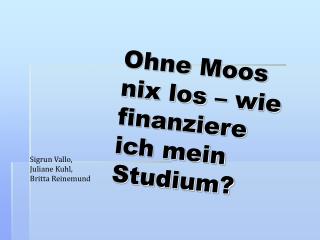 Ohne Moos nix los – wie finanziere ich mein Studium?