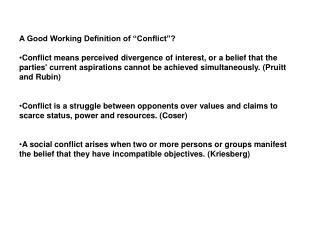 A Good Working Definition of “Conflict”?