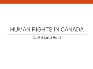 Human Rights in Canada