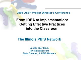 From IDEA to Implementation: Getting Effective Practices into the Classroom