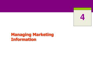 Managing Marketing Information