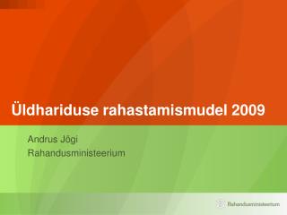Üldhariduse rahastamismudel 2009