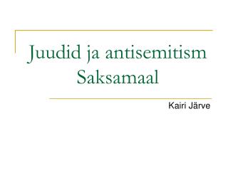 Juudid ja antisemitism Saksamaal