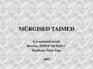 MÜRGISED TAIMED