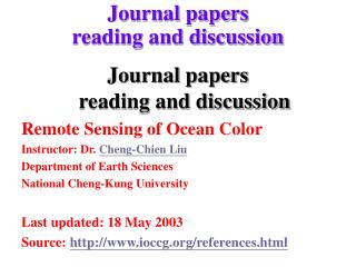 Journal papers reading and discussion