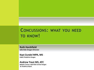 Concussions: what you need to know!