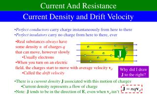 Current Density and Drift Velocity