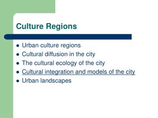 Culture Regions