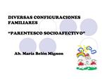 DIVERSAS CONFIGURACIONES FAMILIARES PARENTESCO SOCIOAFECTIVO