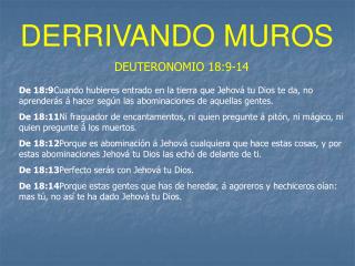 DERRIVANDO MUROS