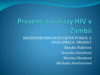 Prevencia n ákazy HIV v Zambií