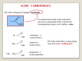 ACIDI CARBOSSILICI