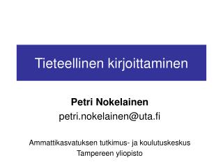 Tieteellinen kirjoittaminen