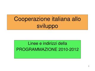 Cooperazione italiana allo sviluppo
